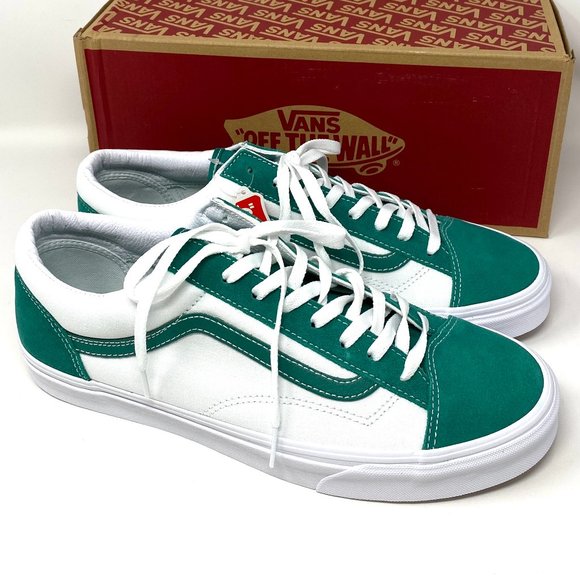 VANS Skate Low Sneaker Men VN0A54F69YE STYLE 36 Classic Sport Green White Canvas - Picture 2 of 11